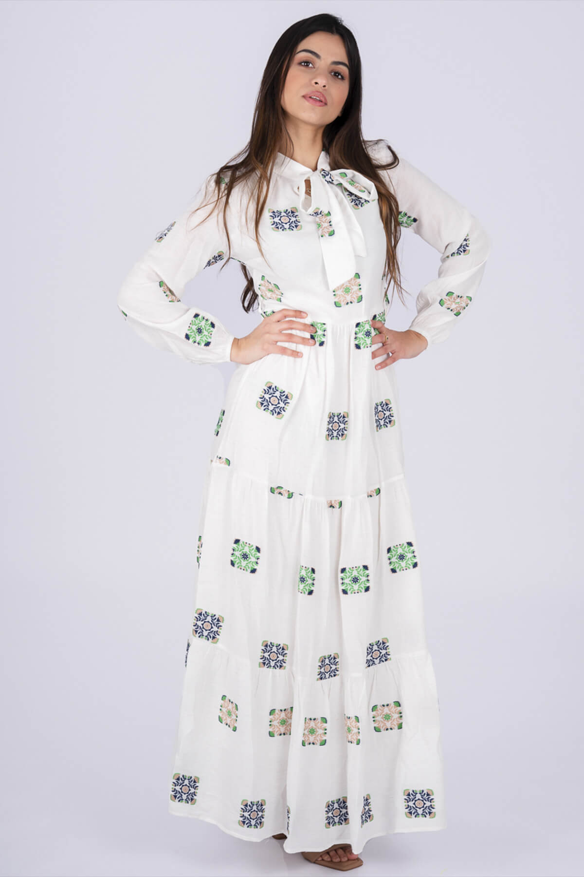 01 Robe longue imprimée